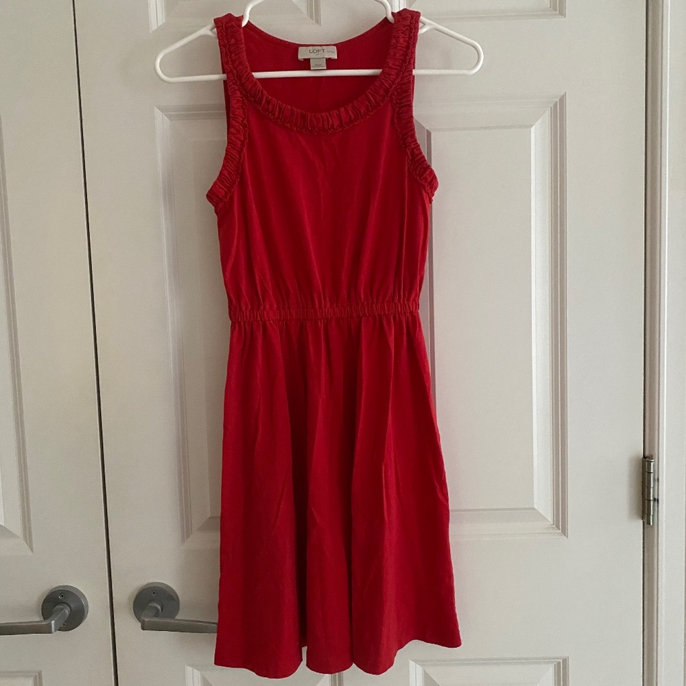Loft red cotton dress